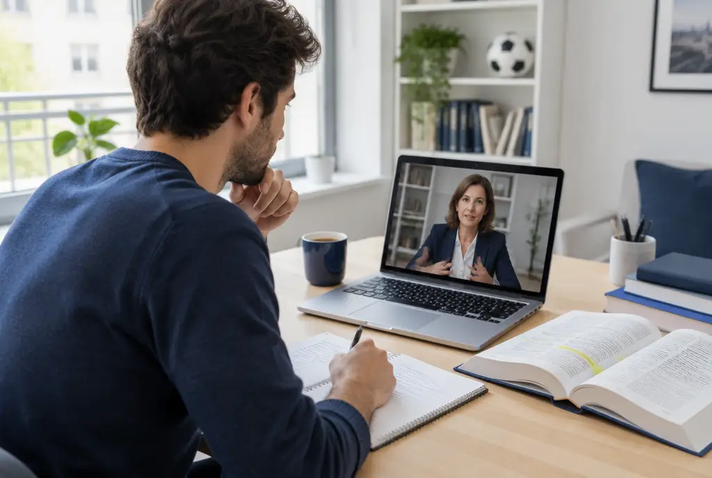 Un candidat suit la formation en visioconférence avec sa tutrice