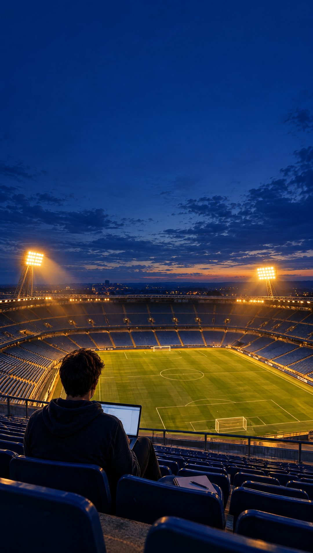Un candidat révise ses fiches dans les tribunes d'un stade